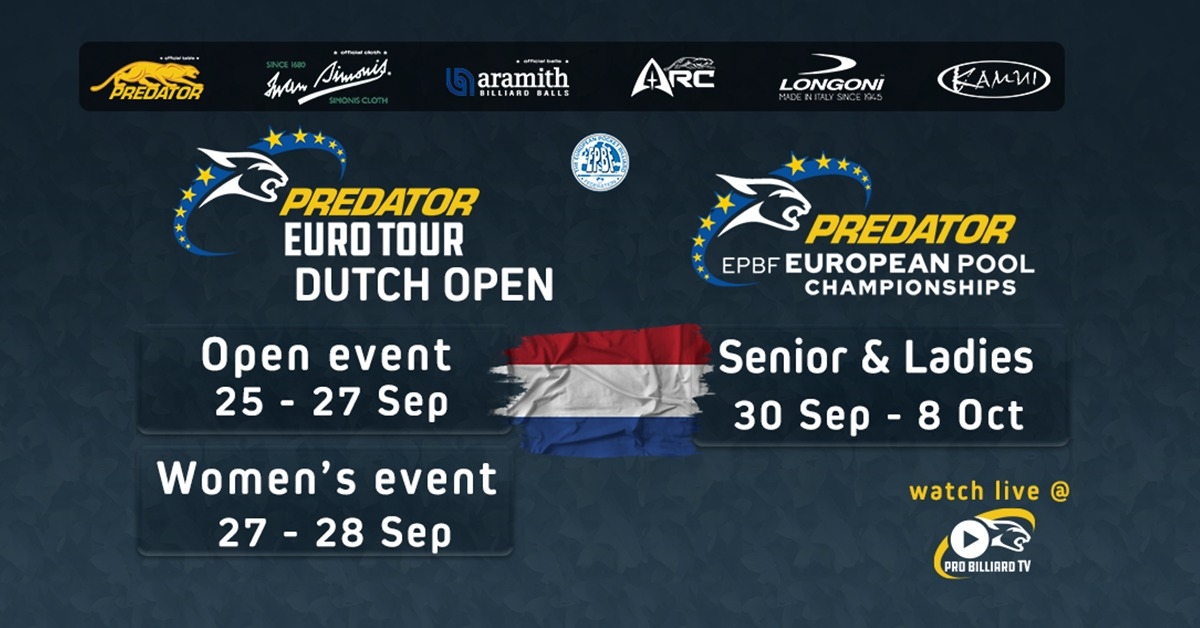 Knbb Predator Eurotour Dutch Open & EK Seniors + Ladies | KNBB